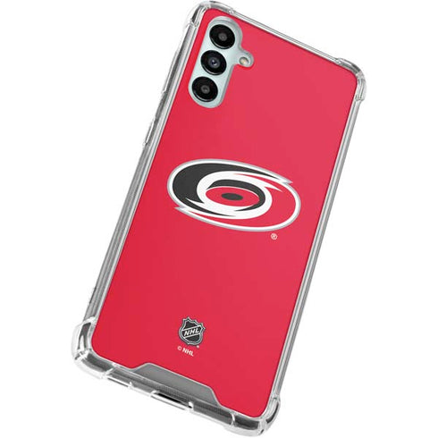 NHL Carolina Hurricanes Solid Background Galaxy A15 5G Clear Case